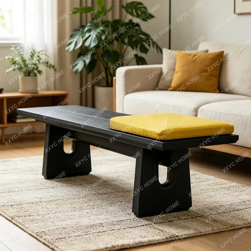 XXMedieval solid wood long stool bedroom end shoe changing stool retro sofa stool