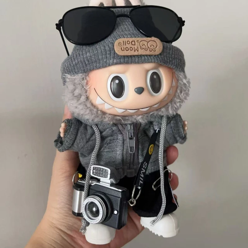 

Labubu Doll Clothing Academy Cool Shadow Uniform Set 17cm Plush Doll Clothing Accessories Labubu I II Idol Doll Sitting Party