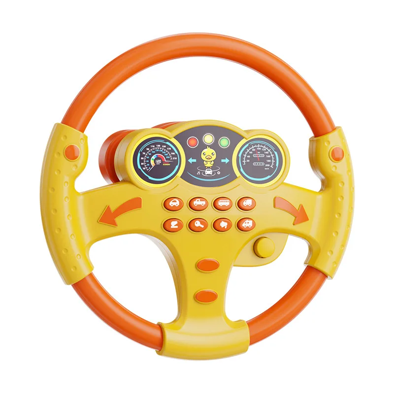 Simulado co piloto volante carro das crianças brinquedo educação precoce imitação volante quebra-cabeça brinquedo de iluminação