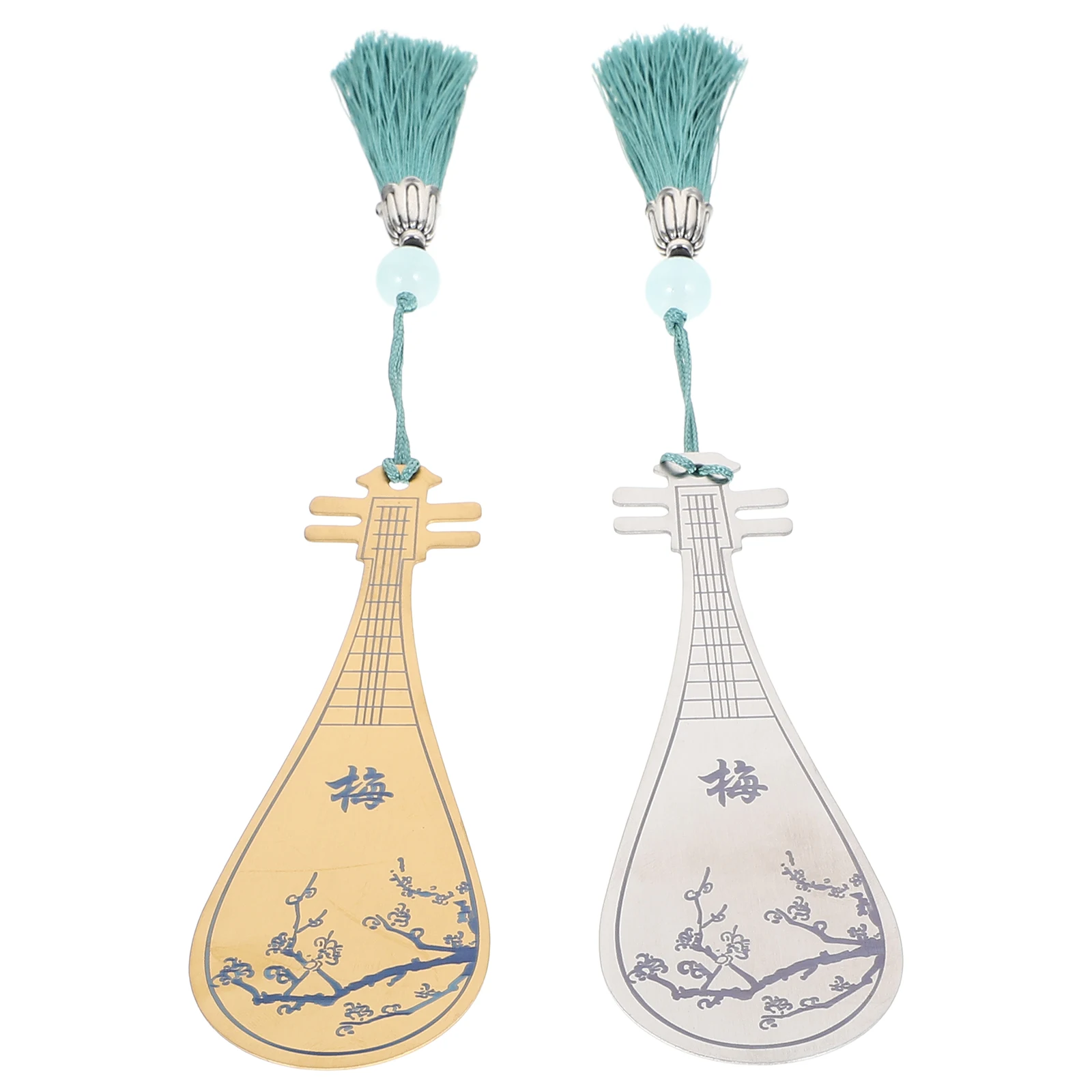 2 قطعة النمط الصيني الفولاذ المقاوم للصدأ شرابة الإشارات المرجعية هدايا للطلاب الخريجين القراء الإشارات المرجعية الفريدة مع تعليق للكتاب