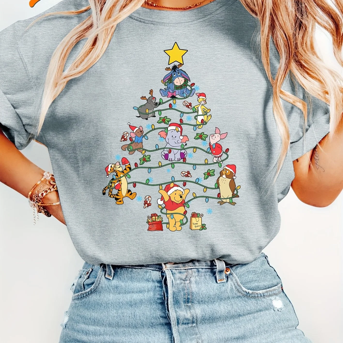 2026 High Quality Christmas Children/Adults Short Sleeved T-shirt Comfortable And Fashionable Street Wear Retro O-neck Top