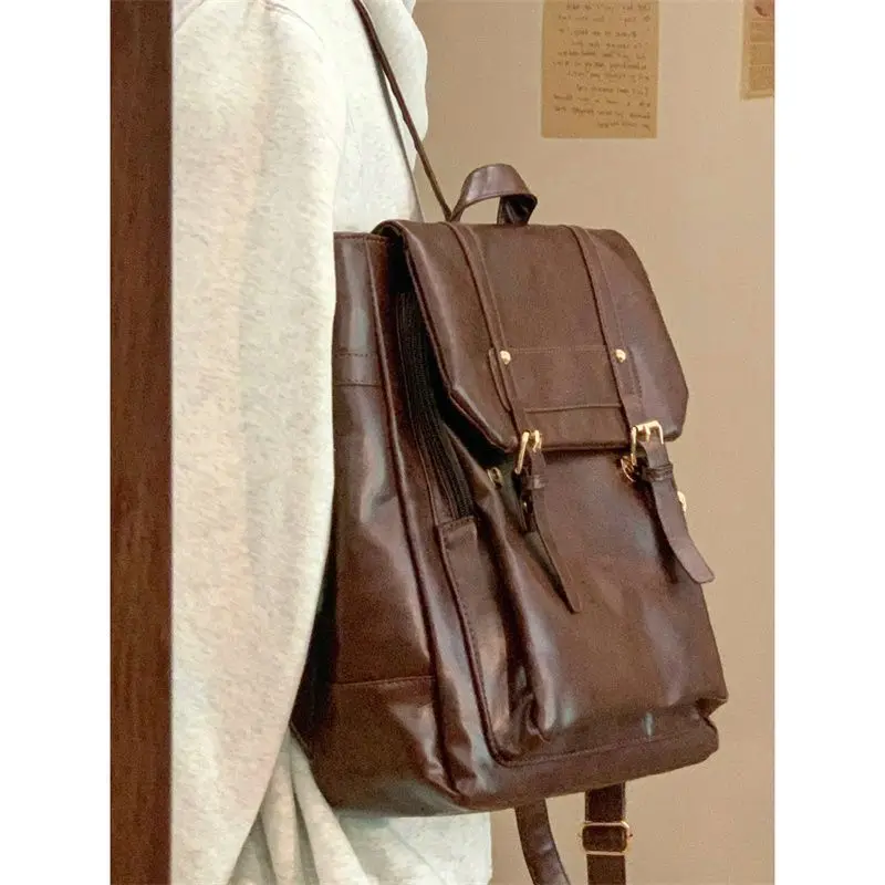 Sacos Vintage All Match para mulheres, mochila escolar sólida Preppy Trendy, streetwear, mochilas estéticas Y2k, estudantes casuais, XK234