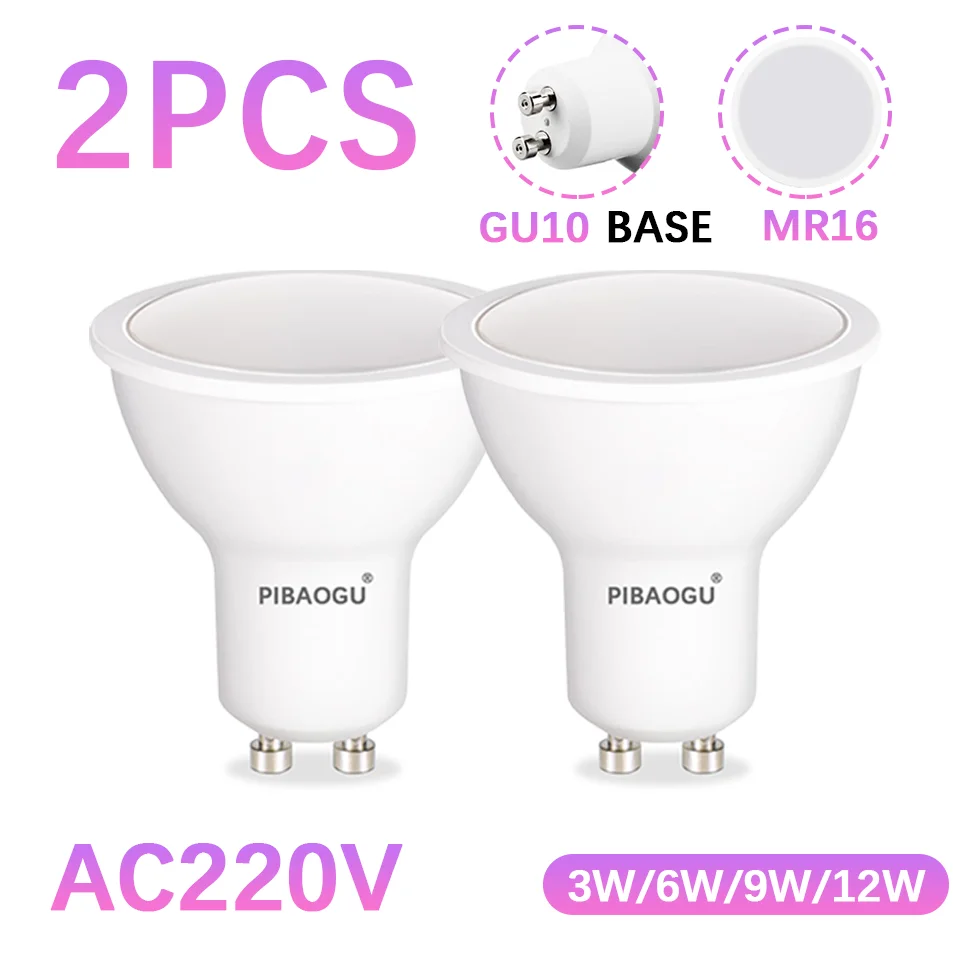 

2 шт. GU10 светодиодный прожектор светодиодный светильник AC220V 3W 6W 9W 12W с регулируемой яркостью светодиодный светильник для комнаты GU10 прожектор для дома, гостиной, спальни