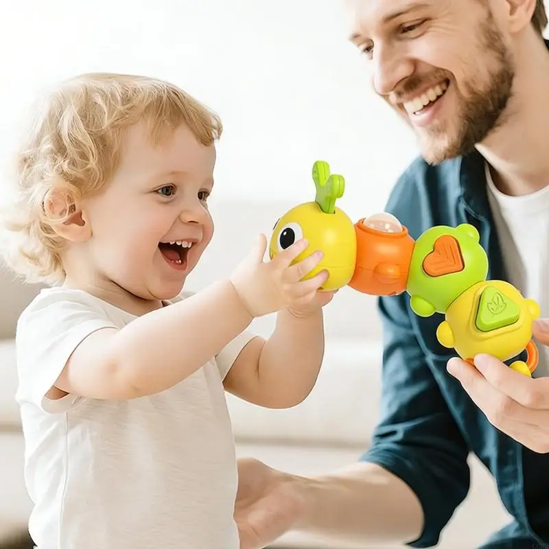 CORB Safe Plastic Twist Caterpillars Sensory Toy Promoting Cognitive Skills and Safety for Toddlers