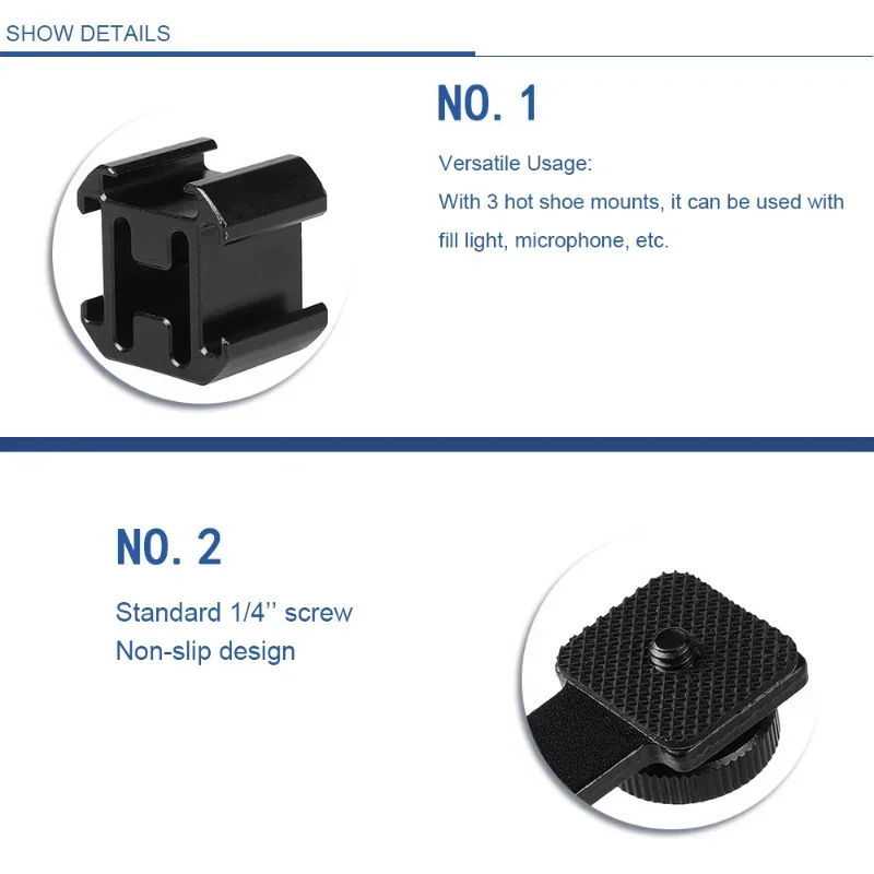 ตัวยึดแฟลช, แถบกันสั่นกิมบอล, ขาตั้งไมโครโฟนสำหรับ Zhiyun Smooth 4 Crane 2/ขาตั้งกล้อง/จอ/ไฟ LED/Canon Nikon