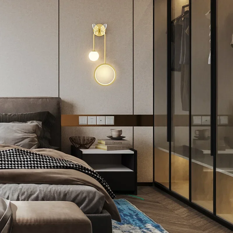 Modern LED Wall Lamps For Bedroom Bedside Living Room Backgroun Aisle Wall Sconce Lamps Indoor Home Decoration Lighting Fixture