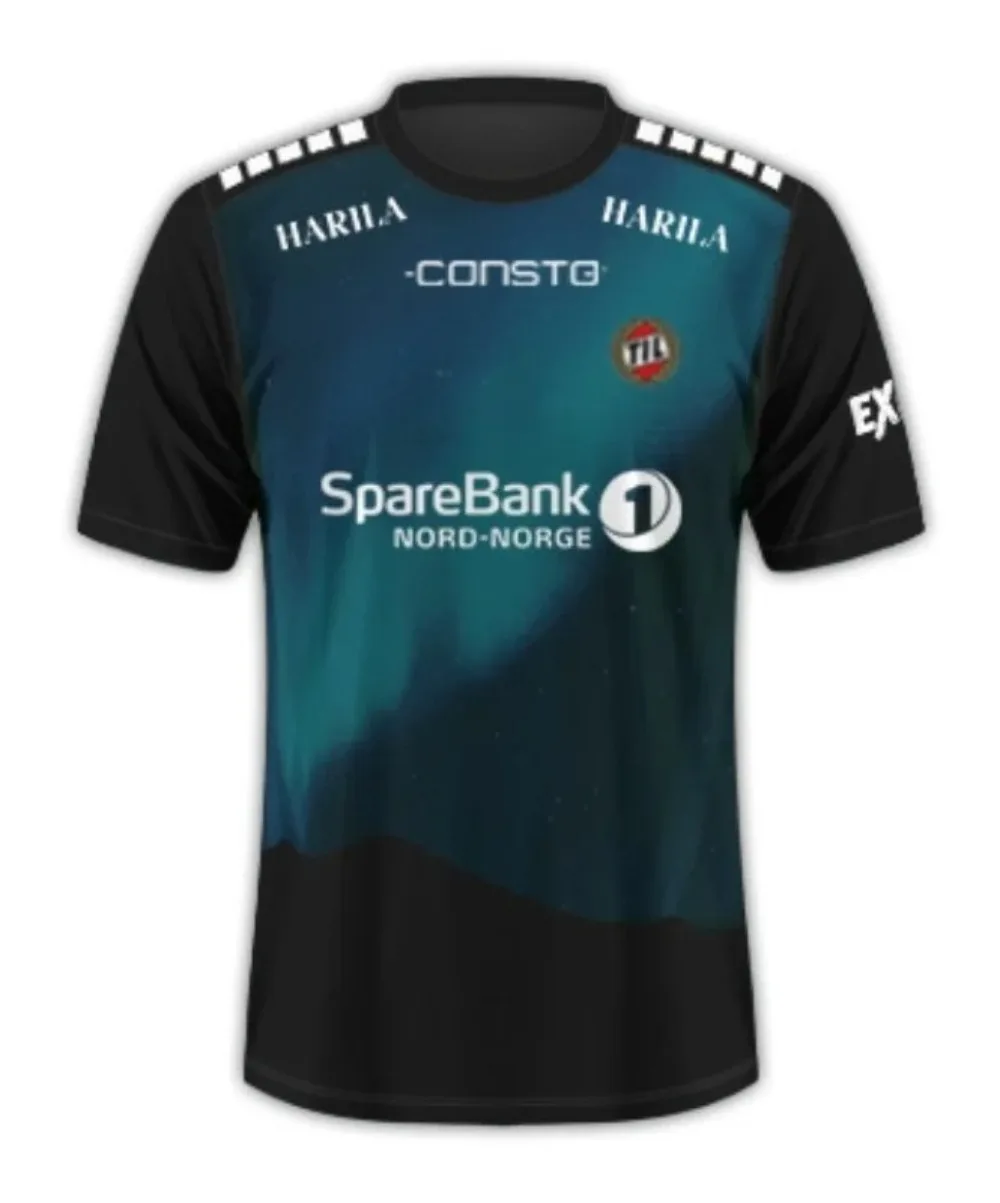 25-26 Tromai Idrettslg Home/Away قمصان كرة القدم تي شيرت ثلاثية الأبعاد مطبوعة قصيرة الأكمام تي شيرت رياضي نفسها للبالغين والأطفال #1