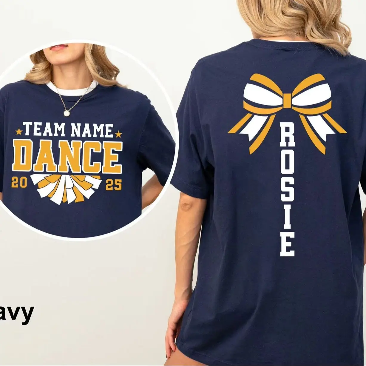 Custom Dance Team Name Shirt Female Personalized Dance leader Back and Front Gift Short Sleeve Tee for Dance Competition