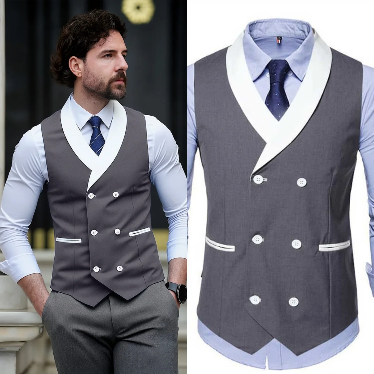 

Trim Fit Wedding Suit 1 Piece Set Jacket Black Blue Double Breasted Men Suits Party Show Prom Male Wear Suits Customized