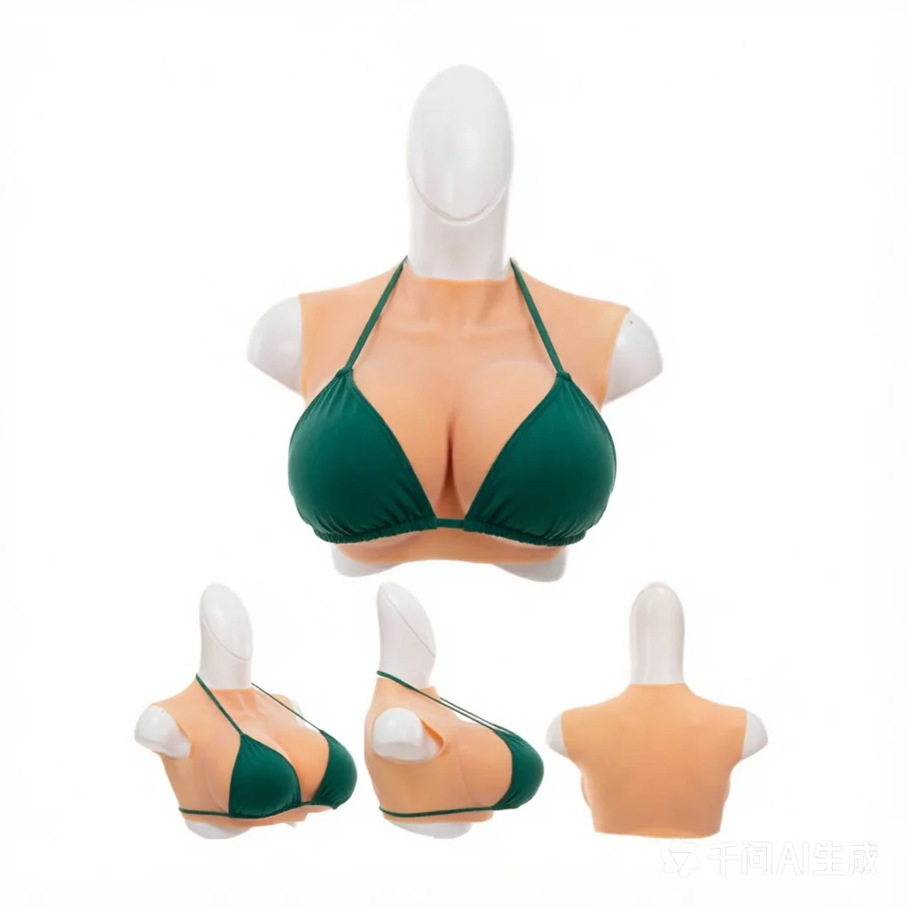 Huge Silicone Breast Forms Plate for Crossdresser Trans Cosplay Transgender with Nipple Areola Fake Boobs Bodysuit Shakeing