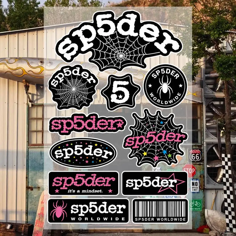 S-p5der Aesthetic Graffiti Stickers Waterproof PVC Decals for Car Motorcycle Skateboard Helmet Notebook