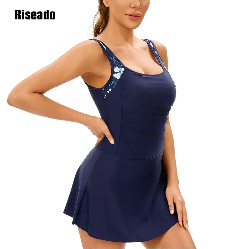 2025 New One Piece Swimdress Swimsuits for Women Tummy Control Swim Dresses Skirt Sleeveless Beachwear