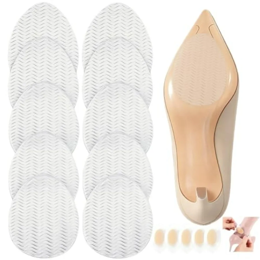

5 Pairs Clear Non-Slip Shoe Pads Sole Protectors Adhesive, High Heels Anti-Slip Shoe Grips, Non-Skid Sole Protector for Stilett