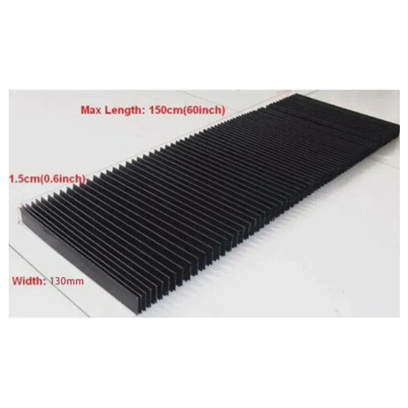 CNC Milling Machine Flexible Guard Dust Cloth Protective Flat Accordion Bellows Dust Cover Tool 1.5 Meters*15mm