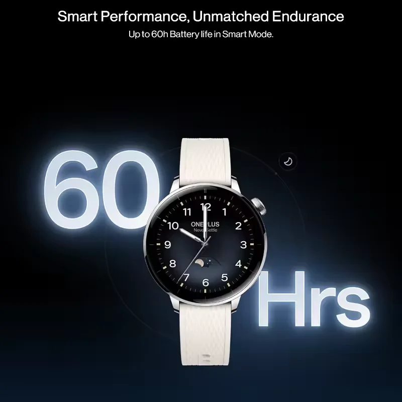 Versión global OnePlus Watch 3 Smartwatch de 43 mm Pantalla AMOLED de 1,32 pulgadas Hasta 60 horas de duración de la batería Wear OS by Google GPS NFC 5