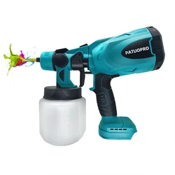 800ML Electric Spray Gun Cordless Handheld Paint Sprayer Auto Furniture Wall Coating Airbrush Fit Makita 18V Battery(No Battery)