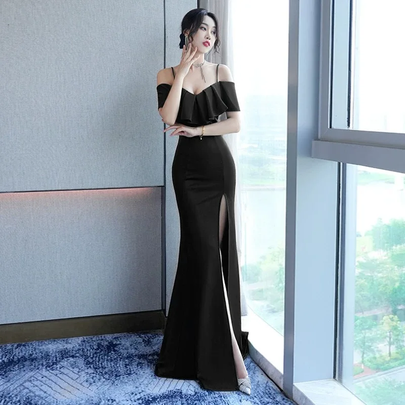 

High-end No. 53 niche evening dress for women 2024 new high-end sexy banquet slim slim long dress