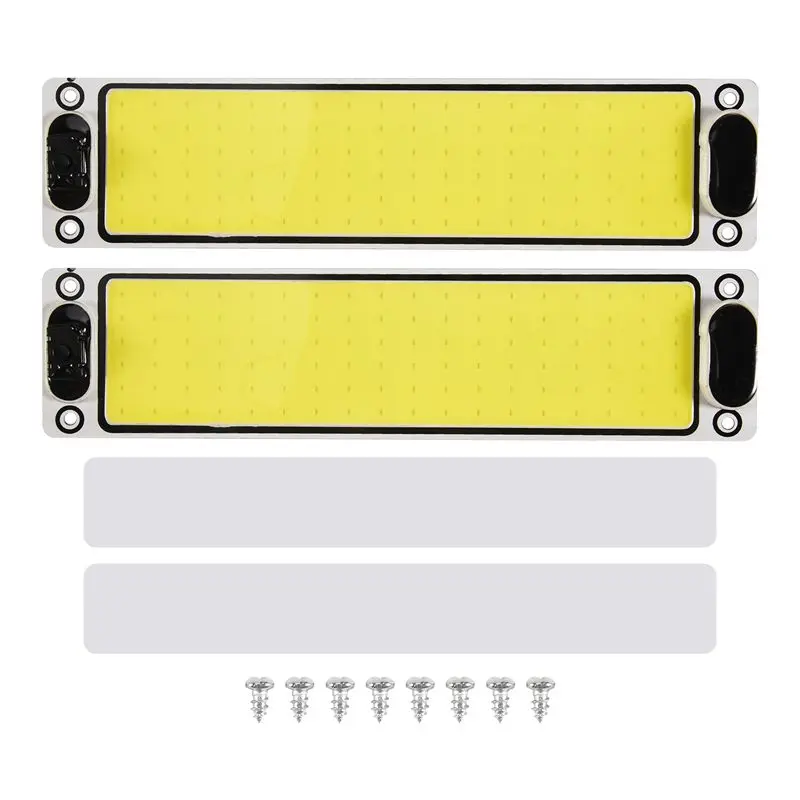 N26R-2Pcs 12-24V 108LED Car COB Interior Light Bar Car LED Interior Lights RV Ceiling Dome Lights For Camping Car Trailers RV
