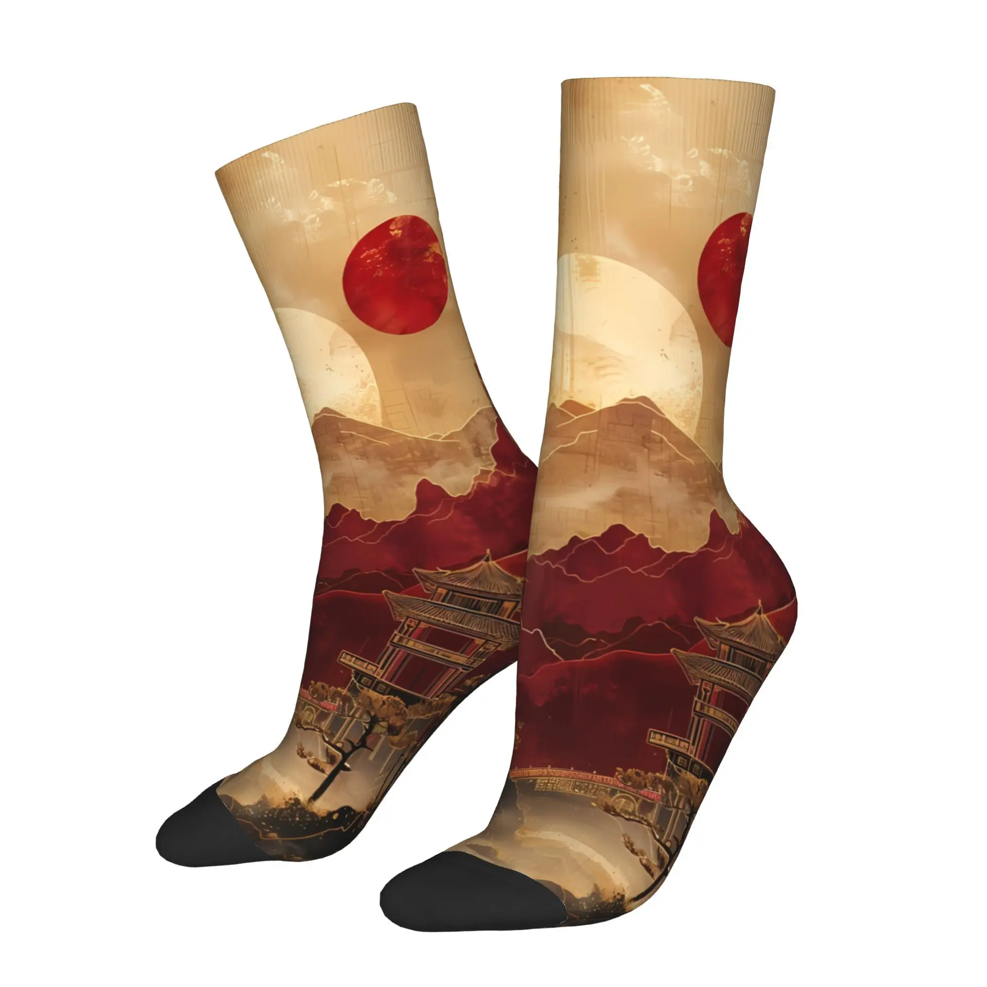 

Landscape Painting Socks Male Mens Women Winter Stockings Harajuku