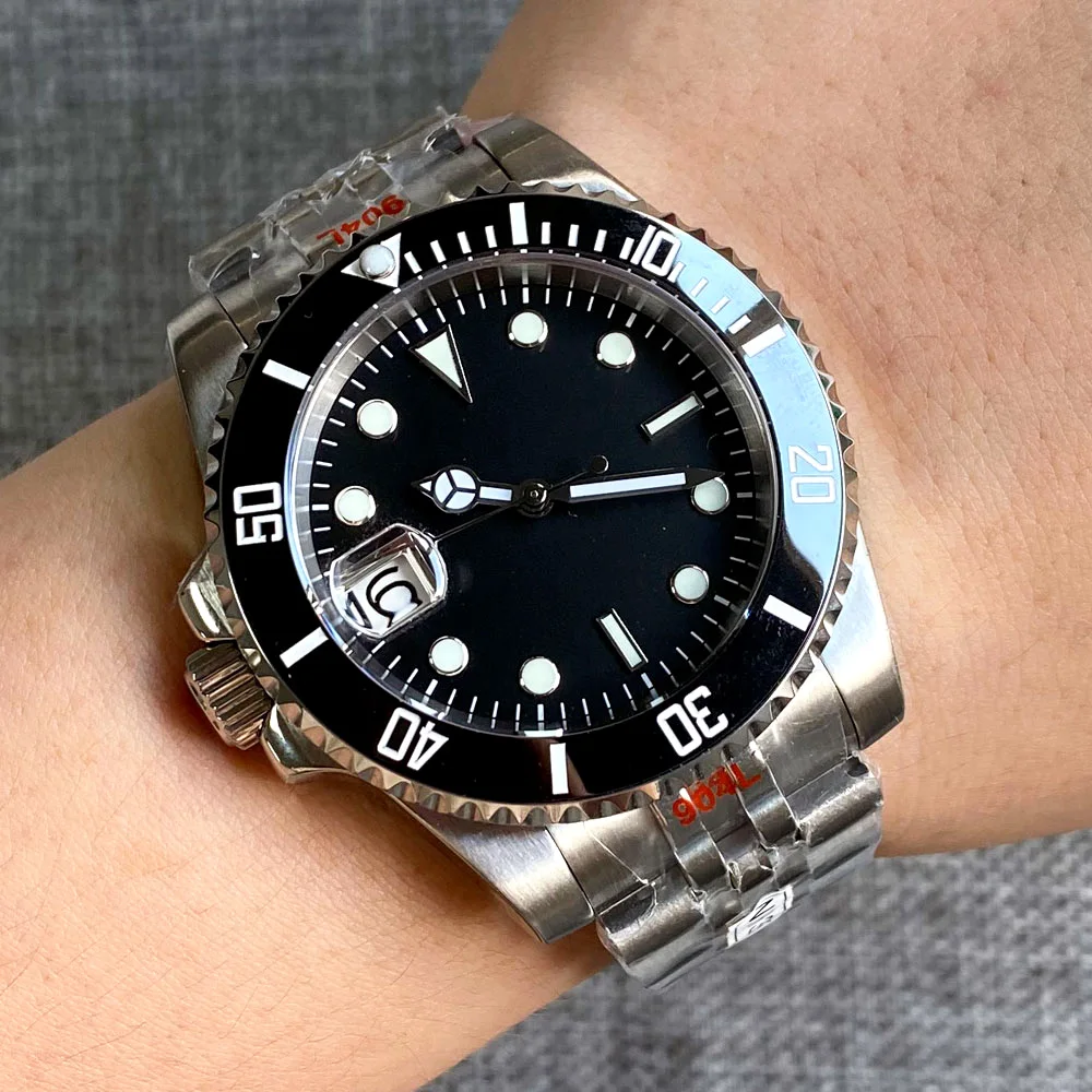 Nieuwe 2022 Linkshandige Diver Luxe NH35A Automatische Mannen Horloge Staal 200 M Waterdichte Klok Aanpassen Logo Saffierkristal