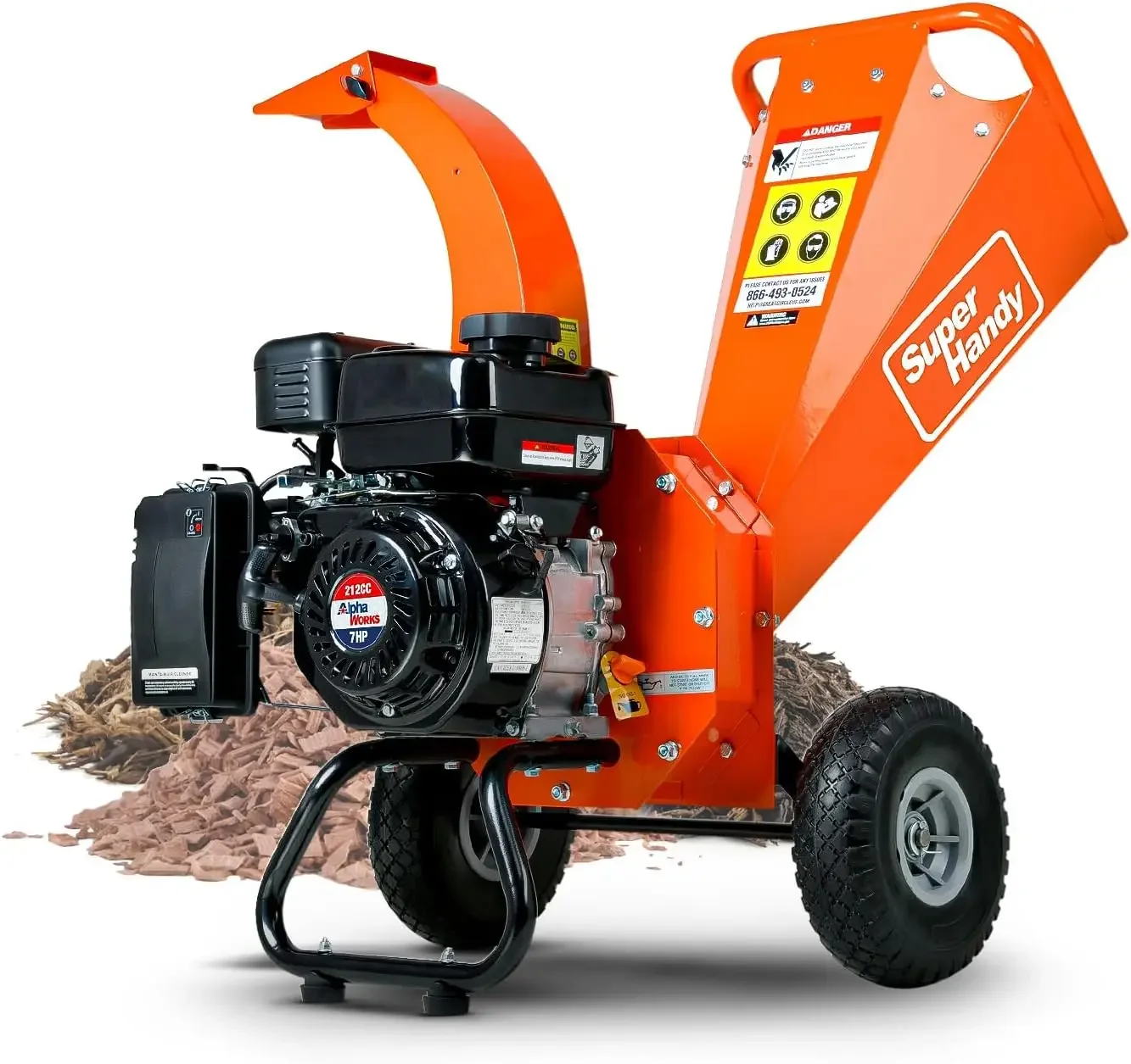 Mini Wood Chipper Shredder Mulcher Heavy Duty 7HP Compact Design 3