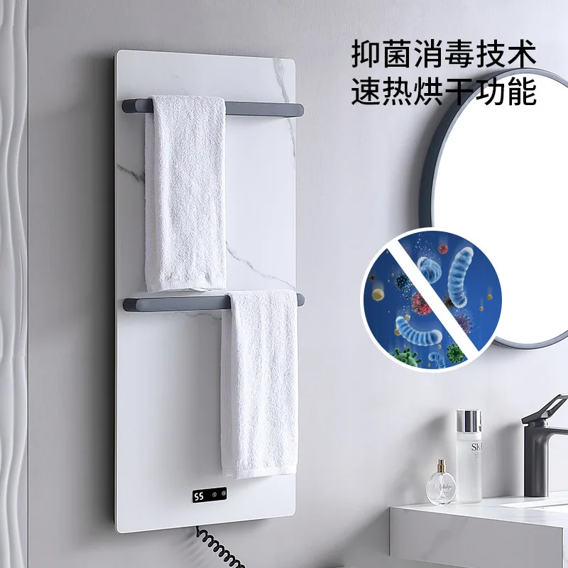 Household bathroom carbon fiber thermostatic heating bathroom drying towel holder