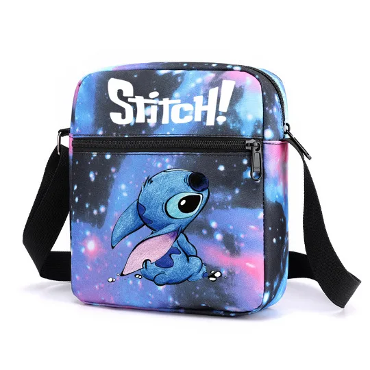 

Disney Lilo & Stitch Children's Shoulder Bag Cartoon Cute Stitch Large Capacity Zipper Handbag Student Lunch Bag Shoulder Bag