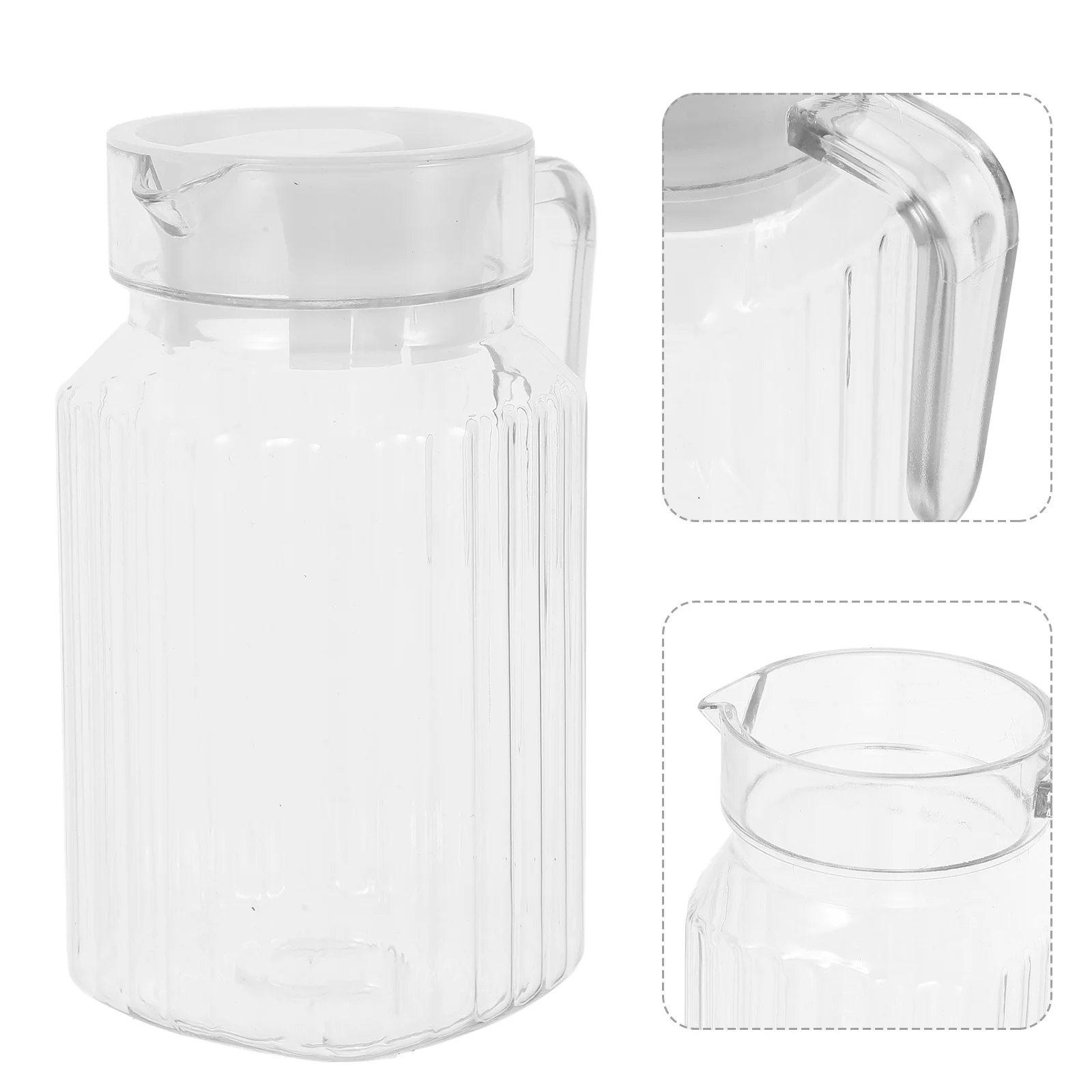 

Juice Bottle Water Carafe Stripe Containers with Lids PC Creamer Pitcher Cold Kettle