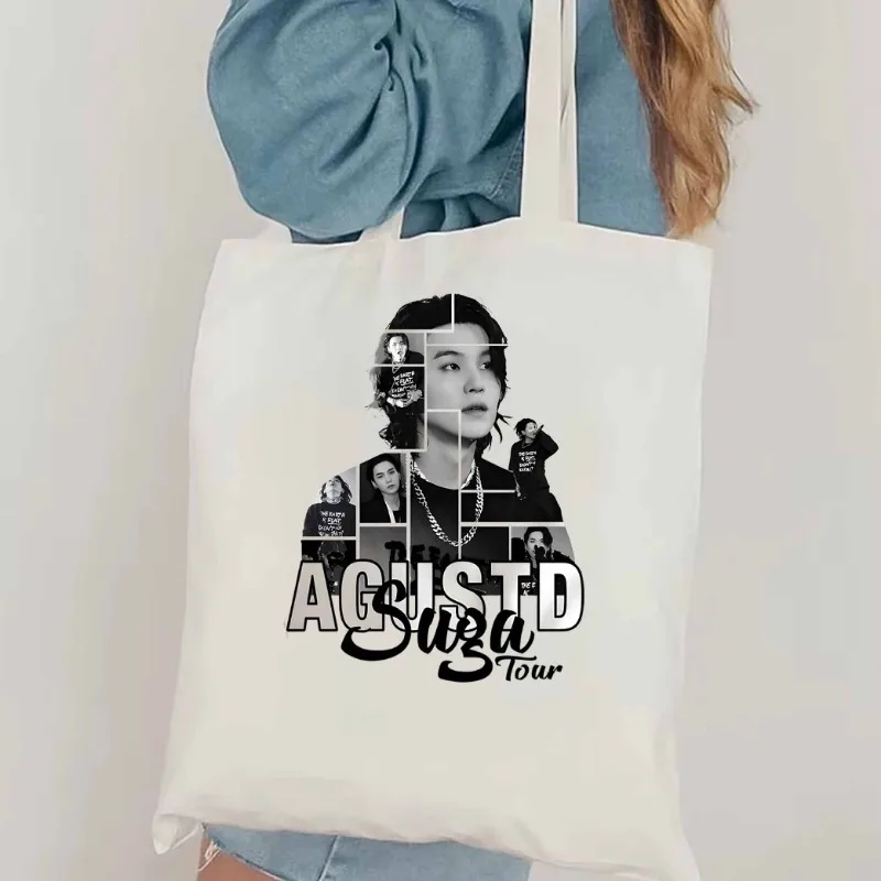 Agust D Day Movie Tote Bag Suga Agust D Tour Fashion Shoulder Bag Min Yoongi Tote Bag Agust D Canvas Bag Women’s Kpop Tote Bag