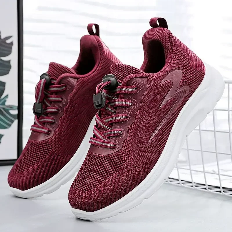 Flying Weaver Zapatillas de deporte cómodas y de ocio para mujer, zapatos deportivos para mujer, zapatos vulcanizados, venta de zapatillas transpirables para caminar