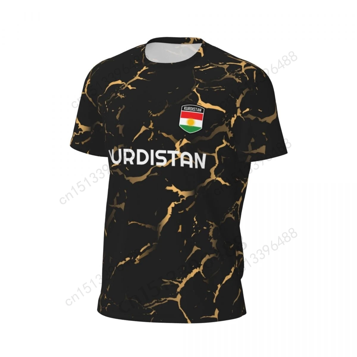 Kurdistan Flag 3D Printed T Shirt Men Summer Short-sleeved Mesh T-shirt For Running Bike Tennis Fitness Fans