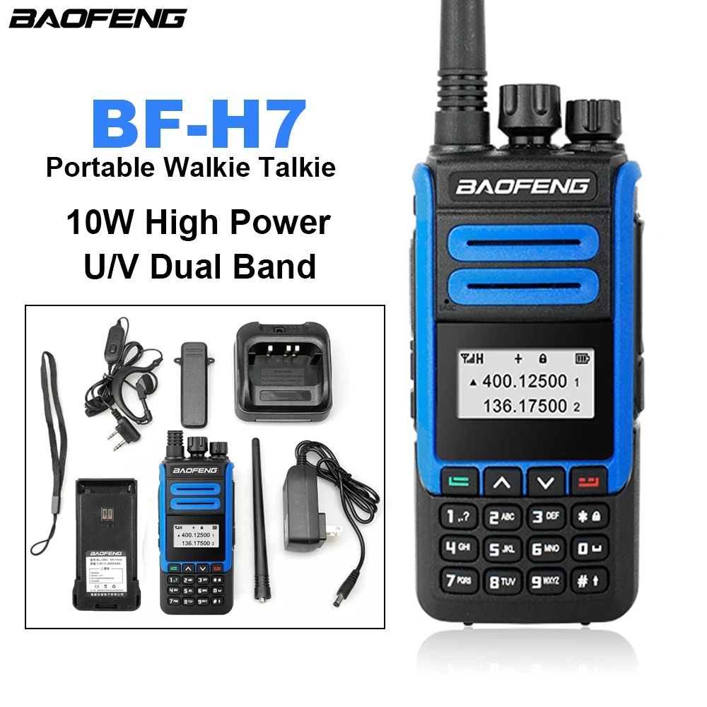 

BF-H7 BAOFENG Portable Walkie Talkie H7 Handheld Two Way Radios 10W UV Dual Band Long Range FM Transceiver Wireless CB Ham Radio