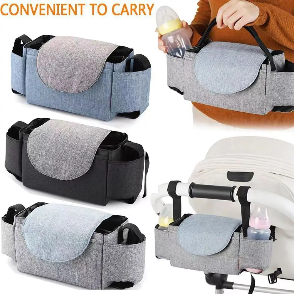 

Multifunctional Large-Capacity Stroller Hanging Bag Storage Pouch, Bottle and Cup Holder, Convenient Stroller Hanging Bag for Outings