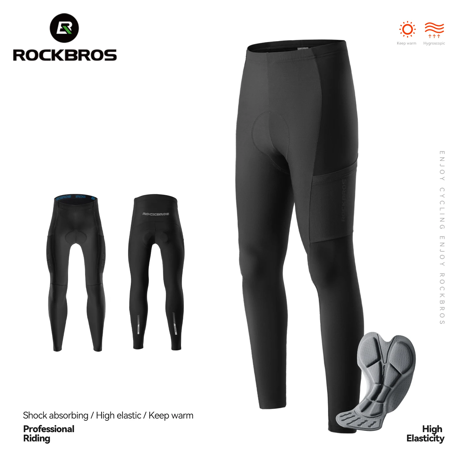 

Велосипедные брюки ROCKBROS для мужчин, весна-осень, с амортизирующими вставками, теплые, для MTB и шоссейного велоспорта