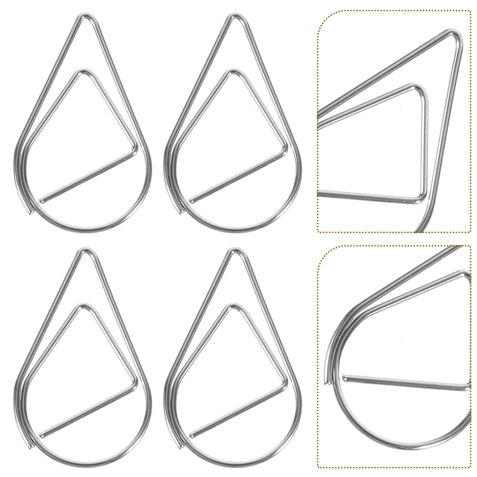 Modeling Paper Clips Metal Material Water Drop Shape Golden Silver Black Colored Bookmark Memo Clips 2.5x1.5cm