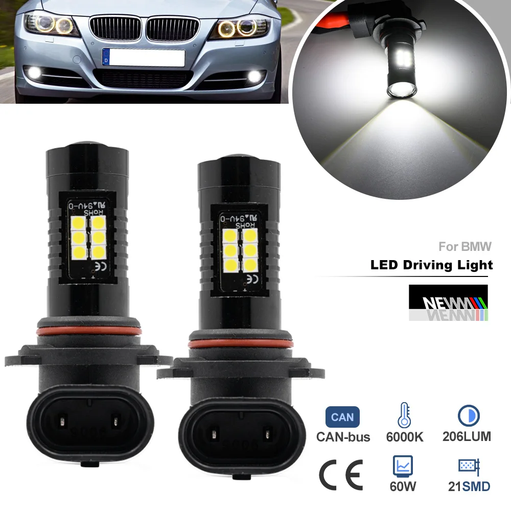 LED HB4 9006 P22d Fog Lamp Bulbs for BMW 5Series E39 E60 E61 3Series E46 Convertible Coupe E90 E91 Canbus Bimma Headlamp Driving