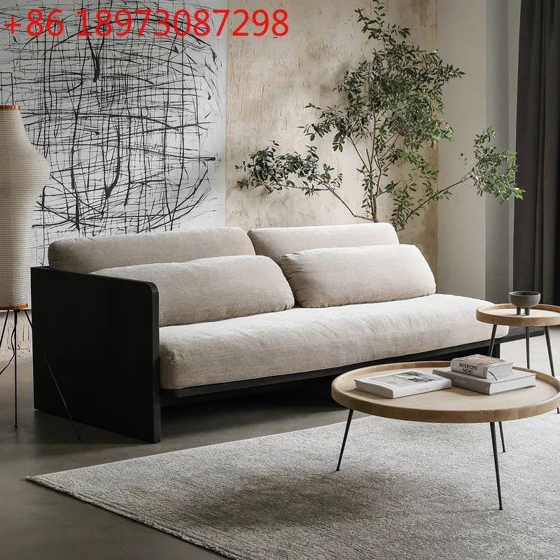 Tavolo da tè rotondo moderno e semplice per soggiorno, divano, gambe in legno