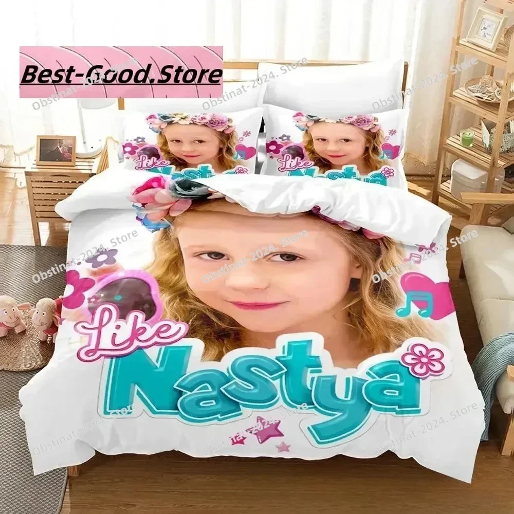 

3D Print Fahion Cartoon Like Nastya Bedding Set Printed With Pillowcase Bed Duvet Cover Soft Single Double Queen Super King Size