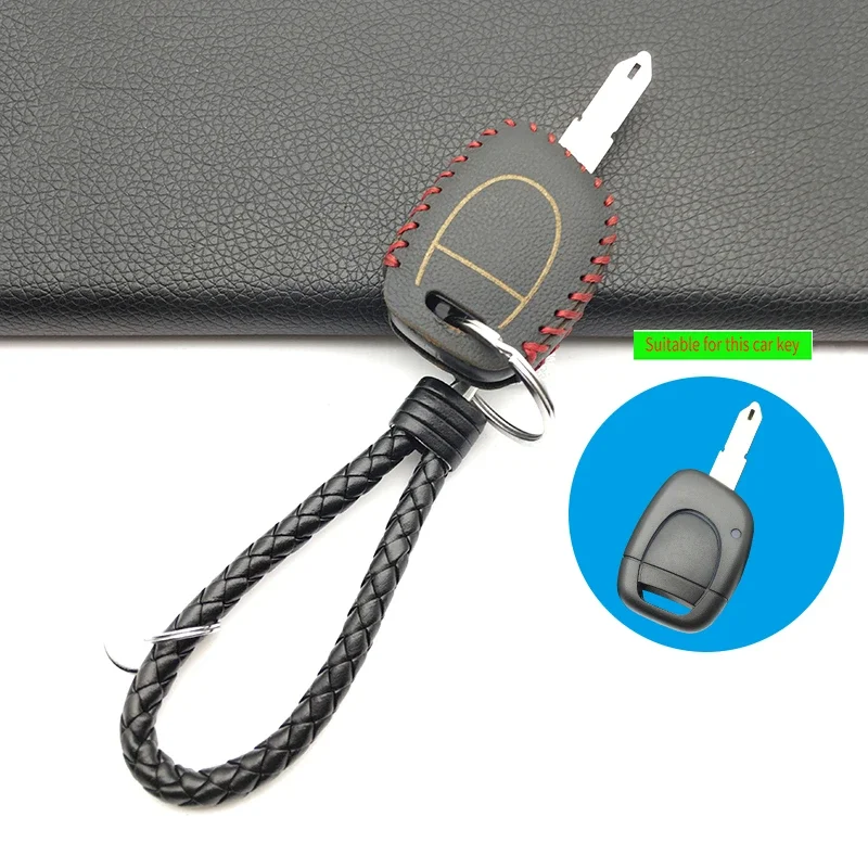 1 PC New Replacement Soft 100% Genuine Leather Case Holder For Renault Clio Kangoo Master 1 Button Remote Key Cover Accessories