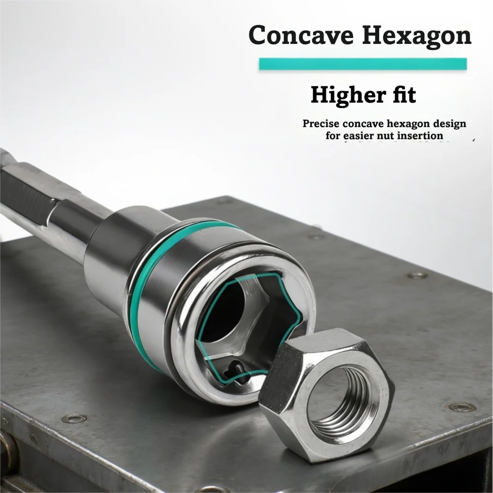 1/4 Inch Hex Shank Hex Socket Adapter Magnetic Spring Retention 8mm 10mm Size Reducer Sleeve Socket Non-Magnetic Option
