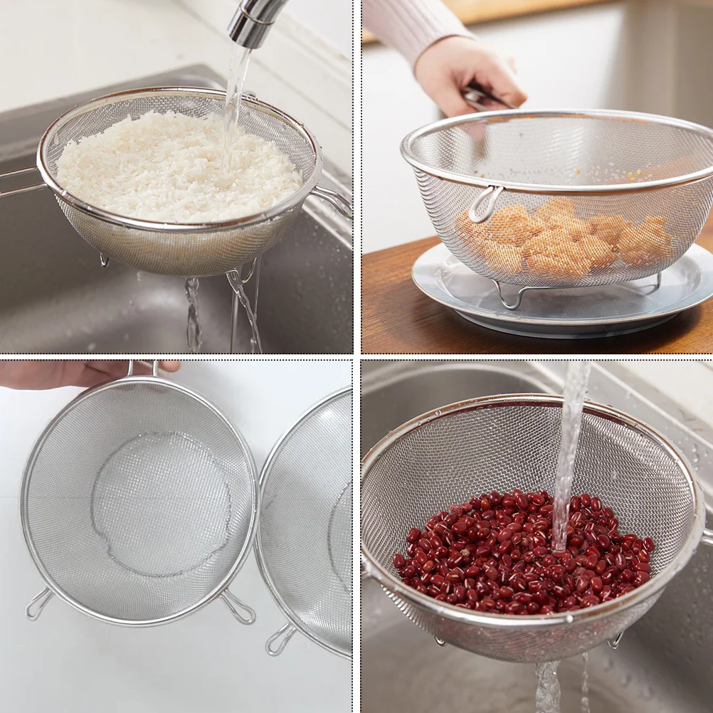 

Stainless Steel Fine Mesh Colander Kitchen Filter Spoon Skimmer Multipurpose Food Strainer Oil Skimmer Ladle Noodles Strainer