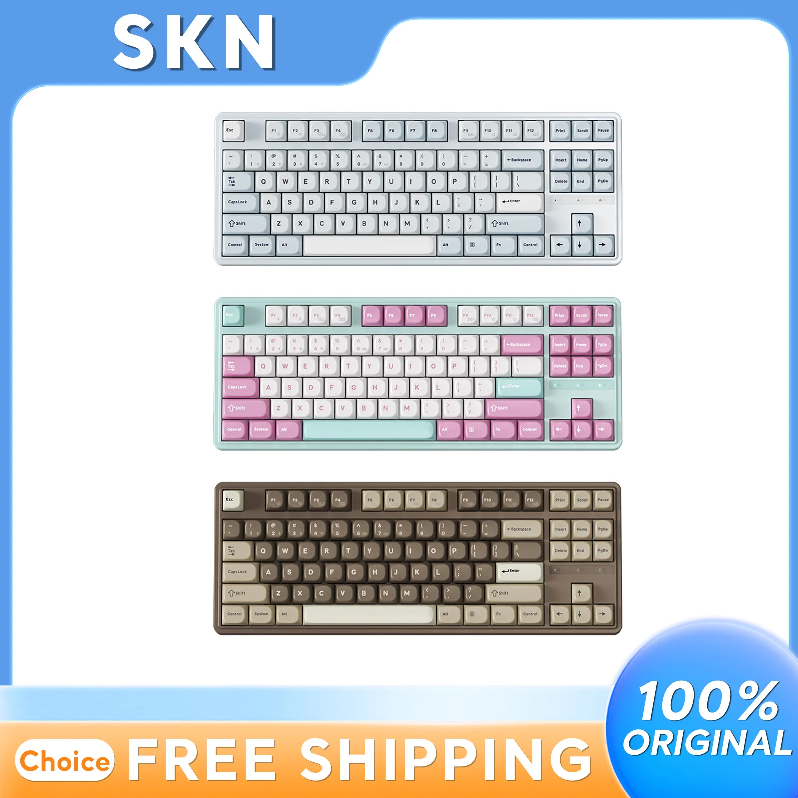 

SKN Qinglong 87Ultra Mechanical Keyboard Tri Mode Wireless Dual 8K Hot Swap Customized 8000mAh RGB Backlight Gaming Office