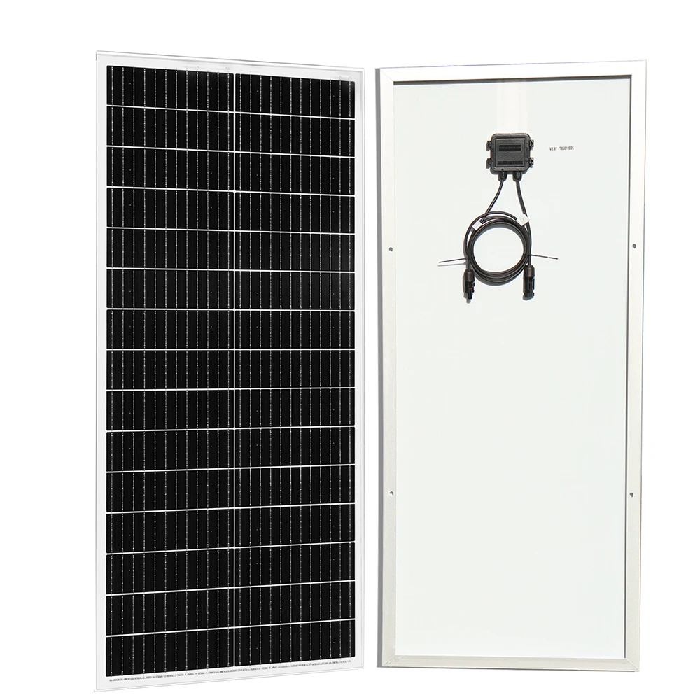 Paneles Solares de 100 Vatios, Panel Solar de 100W para Sistemas de 12V/24V, Módulo Fotovoltaico Cargador de Energía para Furgonetas, Autocaravanas, Embarcaciones, Cabañas, Techos y Hogares