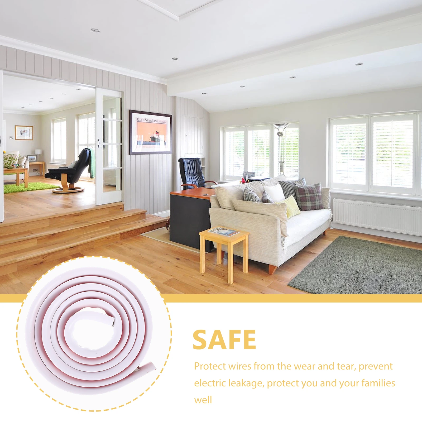 

PVC Cable Sleeve Ground Wire Management Flexible Cord Hider for Computer Office Home Entertainment Wire Organizer Tube