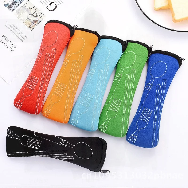 Stainless Steel 3-Piece Dining Set - Western-Style Knife Fork Spoon with Cloth Bag Portable Minimalist Tableware Gift Set