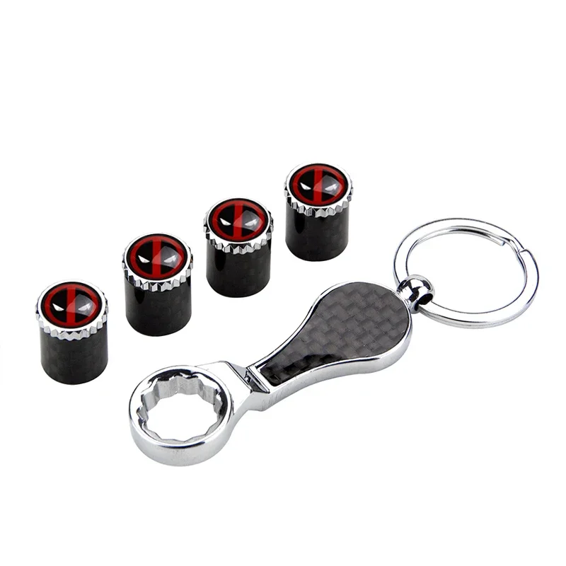 4pcs Miniso Marvel Anime Cartoon Deadpool Universal Car Wheel Tire Valve Stem Caps for Jeep Ford Subaru Skoda Mazda Alfa Romeo - view 2