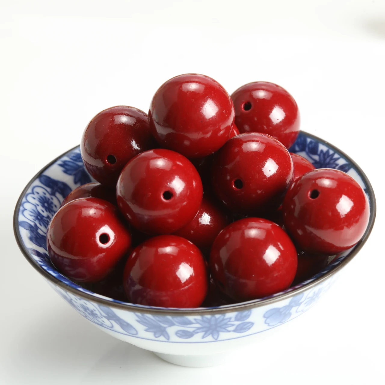 6-20MM Selected Size Vermilion Smooth Red Round Loose Beads Suitable for Jewelry Making DIY Bracelet Necklace Handmade Craft