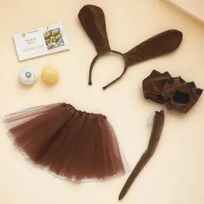 

1 set Dachshund Dog Ear Headband Set With Tail Tutu Skirt Bow Tie Gloves Fake Nose For Party Halloween Cosplay Photography Props