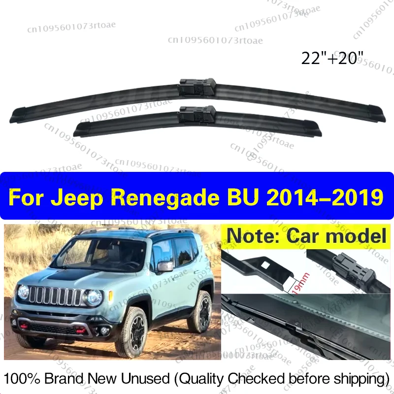 

Car Front Wiper Blades For Jeep Renegade BU 2014 - 2019 Windshield Windscreen Clean Window Rain Brushes Car Accessories 22"+20"