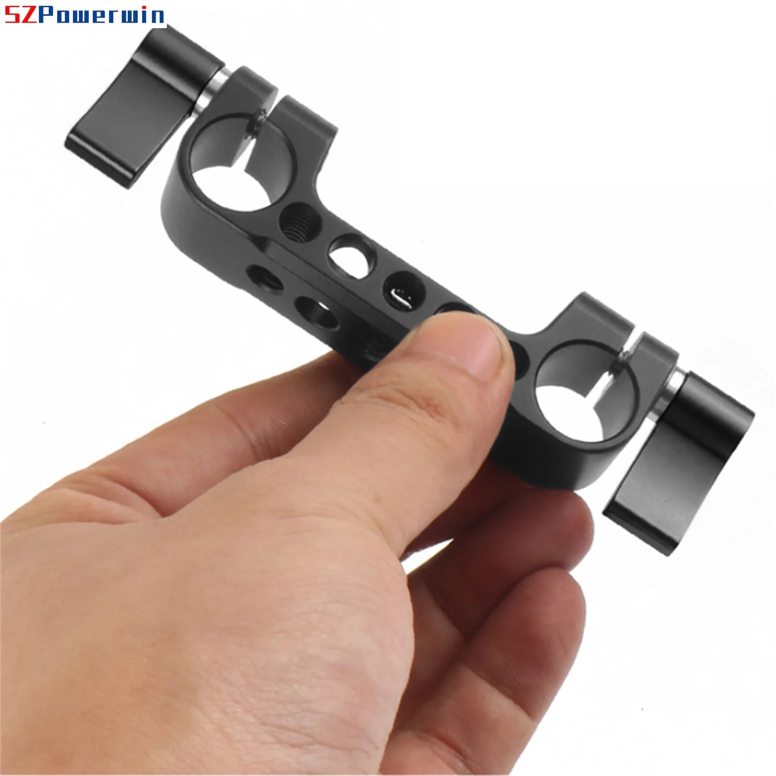 Adaptador de montagem de braçadeira de haste dupla, trilho de 15mm, acessórios de expansão para câmera dslr, gaiola, placa de base, suporte, kit de sistema de fotografia